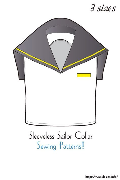 This is the pattern of Sleeveless sailor collar. cm size(A4 size) Ladies'-S,M,L At present, only Japanese. Added the number of fabric meters required for each size Sailor Collar Pattern, Collar Sewing, Japanese Sewing Patterns, Different Hats, Kandi Patterns, Japanese Sewing, Sailor Collar, Japanese Patterns, Clothes Sewing Patterns