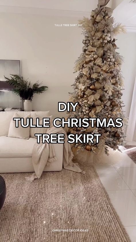 Mywellihousedecor on TikTok Tulle Christmas Tree Skirt, Tulle Christmas Trees, Diy Tulle, Simple Christmas Decor, Diy Skirt, Tree Skirt, Simple Christmas, Tree Skirts, Decor Diy