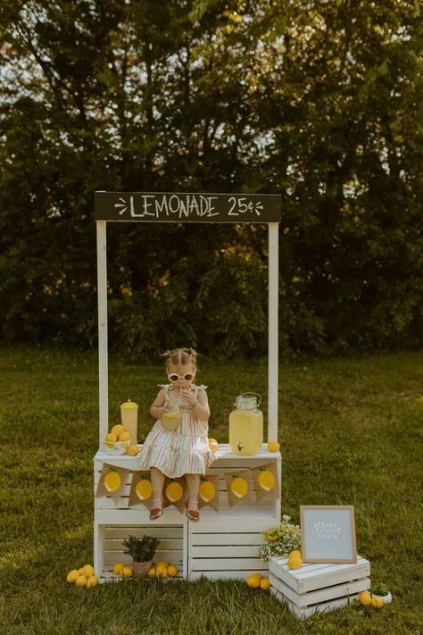 Lemonade Stand Photoshoot, Stand Photoshoot, Lemonade Stand Photo Shoot, Mini Session Themes, Kids Lemonade Stands, Diy Lemonade Stand, Kids Lemonade, Baby Photography Backdrop, Mini Photo Shoot