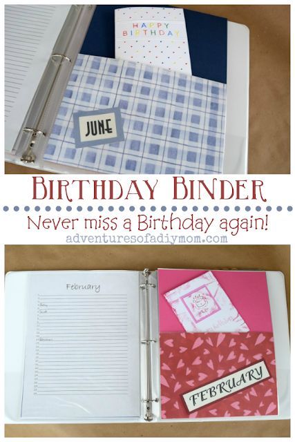 A simple and effective way to organize your birthday cards and keep track of birthdays. Birthday Card Book, Birthday Card Holder, Organize Tips, Birthday Organizer, Greeting Card Organizer, Diy Mom, Family Binder, Diamond Press, Household Help