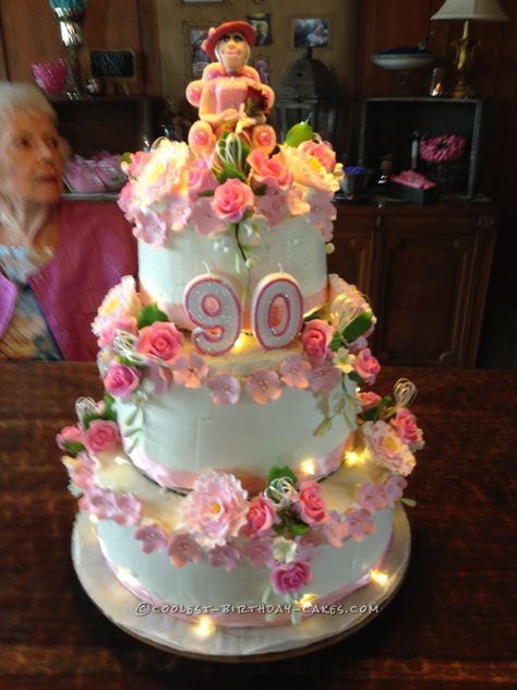 90th Birthday Cake for Mom... Coolest Birthday Cake Ideas Cake For Mom, Birthday Cake Pinterest, 90 Birthday, Mary Bell, Mothers Birthday, 90th Birthday Cakes, Birthday Cake Writing, 92nd Birthday, Birthday Cake For Mom