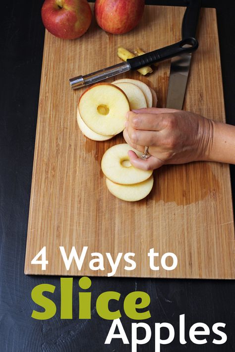 How To Cut Apple Slices, How To Slice Apples, How To Core An Apple, How To Cut Apples, Baking Apples, Weekday Recipes, Apple Bar, Apple Slice, Low Fat Snacks