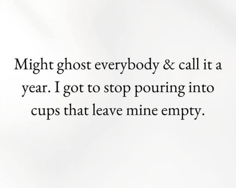 Mood Until Further Notice. 🧘🏾‍♀️ Don’t take it personal..my cup has run dry for ppl and I only have the capacity for me myself & I for a nice while. Pouring into any other people & places but my own leaves me only screwed in the end so I digress with new friends new connections allat bc I don’t trust nobody. At all. Ppl to flaky, unforgiving & give up wayyyyy to quickly than I ever would on anyone. Pouring Into Myself, I Only Have Myself, Flaky Friends, Take It Personal, Check On Me, Make New Friends, In The End, Don't Give Up, Trust Me