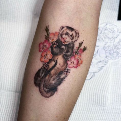 Ferret Tattoos, Ferret Tattoo, Pet Paw Print, Face Piercings, Tattoo Desings, Pet Logo Design, Professional Tattoo, Thanks So Much, First Tattoo