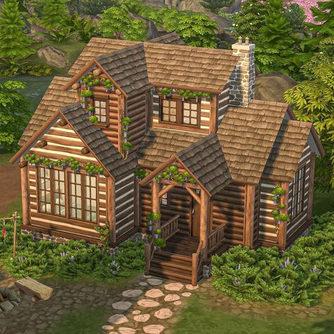 Sims 4 House In The Woods, Sims 4 Tiny Cabin, Sims 4 Forest Cabin, Sims 4 Cottages, Sims 4 Log Cabin, Sims 4 Outside Decor, Sims 4 Forest House, Sims 4 Cabin House, Sims Cabin