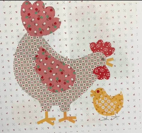 Chicken Applique, Butterfly Quilt Pattern, Chicken Quilt, Applique Cushions, Farm Quilt, Chicken Crafts, Applique Tutorial, Chicken Pattern, Butterfly Quilt