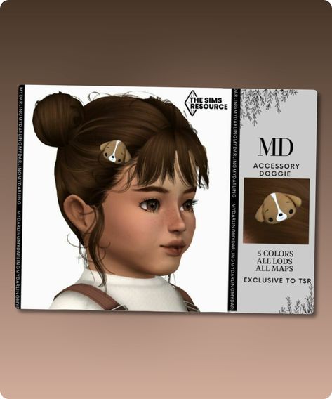 Sims 4 Accessory CC: Accessory Doggie Hair Toddler By Mydarling20 Sims 4 Kids Accessories Cc, Sims 4 Cc Toddler Accessories, Sims 4 Toddler Accessories, Sims 4 Hair Accessories, Toddler Hair Sims 4, Toddler Cc Sims 4, Sims Accessories, Cc Shopping, Toddler Hair Accessories