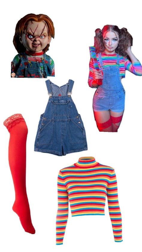 Chucky Outfit Ideas, Chucky Outfit, Halloween Outfit Ideas, Chucky Costume, Chucky Halloween, Girl Halloween, Halloween Outfit, Halloween Costumes For Girls, Halloween Girl