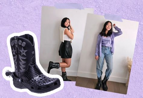 Crocs Classic Cowboy Boot Editor Review | POPSUGAR Fashion Croc Cowboy Boots, Cowboy Boots Outfit, New Crocs, Classic Cowboy, Casual Basics, Ugly Shoes, Cowboy Outfits, Popsugar Fashion, Outfit Formulas