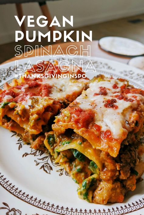 Vegan Autumn Lasagna, Pumpkin Lasagna Vegan, Pumpkin Spinach Lasagna, Vegan Mushroom Lasagna, Raw Vegan Lasagna, Vegan Thanksgiving Meals, Vegan Thanksgiving Recipes Main Dishes, Pumpkin Lasagne, Meaty Mushrooms