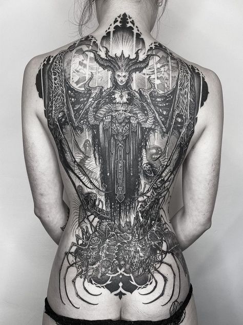 Baroque Tattoo, Backpiece Tattoo, Realistic Tattoo Sleeve, Back Piece Tattoo, Movie Tattoos, Black Life, Wicked Tattoos, Full Back Tattoos, Tattoo Photography