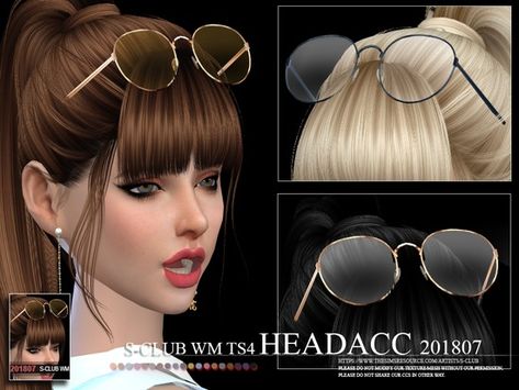 Head accessorie glasses, for male and female, 3 swatches, hope you like, thank you. Found in TSR Category 'Sims 4 Female Hats' S4cc Clothing, Sims Makeup, Sims Accessories, The Sims 4 Cabelos, Die Sims 4, The Sims 4 Pc, Pelo Sims, The Sims 4 Packs, Sims 4 Characters