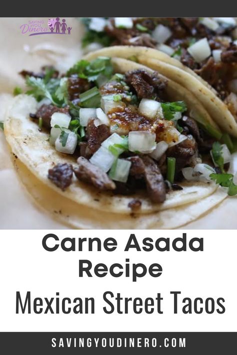 Mexican Street Tacos, Mexican Meat, Carne Asada Recipe, Street Taco Recipe, Carne Asada Recipes, Street Taco, Asada Tacos, Carne Asada Tacos, Taco Ingredients