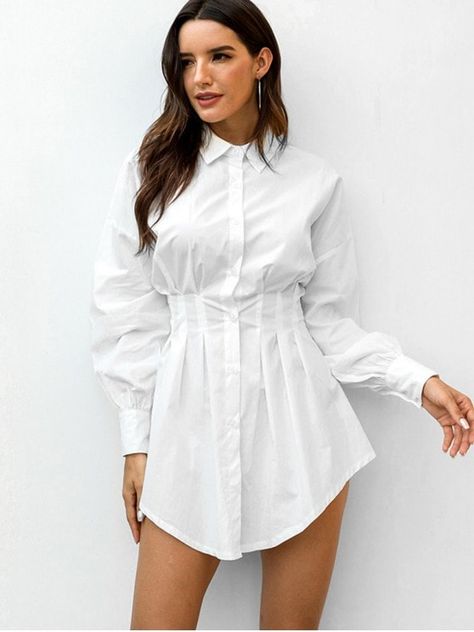 Mode Inspo, White Shirt Dress, Vestido Casual, Black Shirt Dress, White Midi Dress, Long Sleeve Shirt Dress, Flowing Maxi Dress, Glamorous Evening Gowns, Outfits Casuales