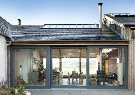 architecture Living large: cottage extension was no ordinary project xo Extension Veranda Cottage E Chalet Extension, Modern Eco Friendly Home, Scottish Cottages, Cottage Extension, Large Cottage, Larch Cladding, Cottage Modern, Irish Cottage, Cottage Renovation