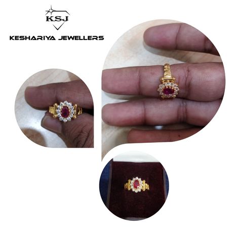 Lakshmi Devi Rings, Finger Rings Gold Indian, Ring Latest Design, Ladies Finger Ring, Ns Logo, Ruby Engagement Ring Vintage, Pearl Earrings Designs, 22 Carat Gold Jewellery, Traditional Rings