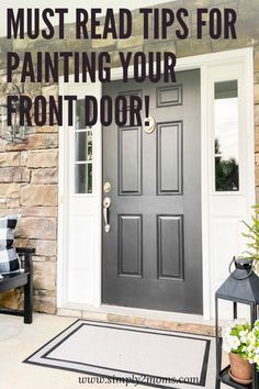 Upscaling Ideas, Black Front Doors Exterior, Painting Front Door Black, Painting Front Door Diy, Exterior Front Door Ideas, Cozy Homemaking, Black Front Door Ideas, Painting Your Front Door, Front Door Transformation