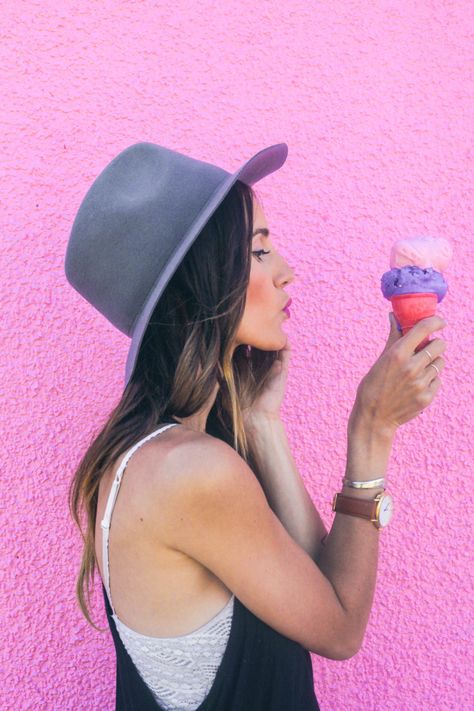 Ice Cream Pictures, Ice Cream Photography, Ice Cream Brands, Summer Ice Cream, Ice Cream Photos, To Be Kind, Pink Wall, Ice Cream Shop, Branding Photoshoot