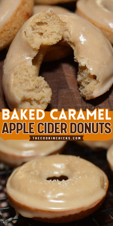 Try this Baked Caramel Apple Cider Donuts! A perfect recipe for your Fall baking ideas. This tender and yummy donut recipe is a Fall treat for breakfast, snack or even dessert. This simple apple recipe only needs few ingredients and easy to prepare. Fall Doughnut Recipes, Apple Cider Donuts Recipe Baked, Fall Baking Ideas, Apple And Caramel, Baked Caramel Apples, Fall Donuts, Caramel Apple Cider, Apple Cider Donuts Recipe, Breakfast Baking