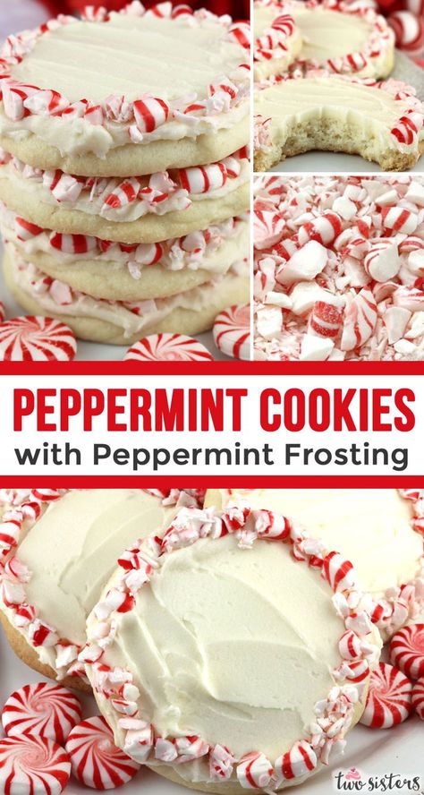 Cookies With Peppermint, Peppermint Recipes Desserts, Peppermint Desserts, Peppermint Frosting, Flavored Cookies, Peppermint Dessert, Peppermint Treats, Mint Desserts, Holiday Baking List