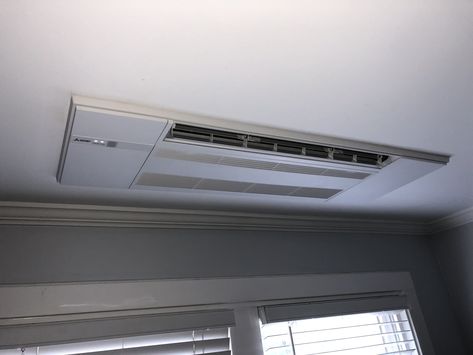 Ceiling Air Conditioner, Ductless Heating And Cooling, Ductless Air Conditioner, Ductless Mini Split, Heat Pump System, Room Heater, Diy Ceiling, Garage Conversion, Recessed Ceiling