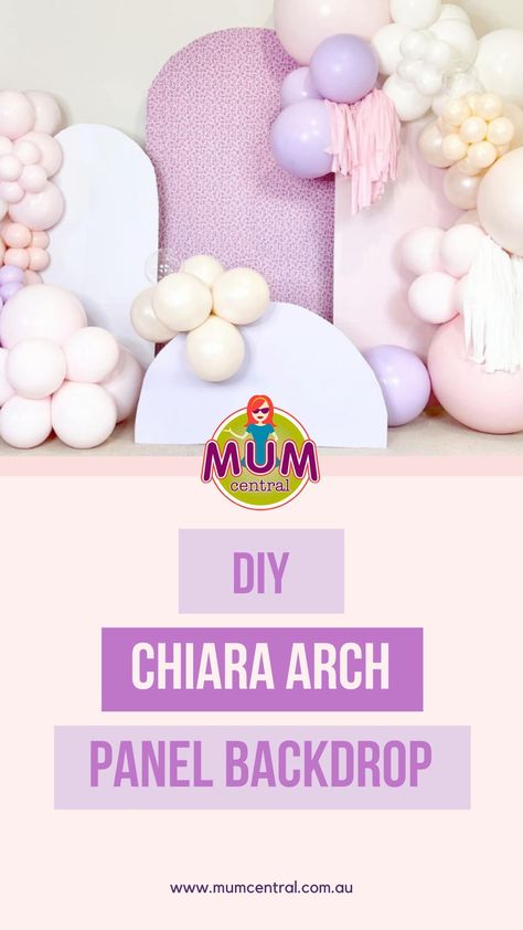 Save HUNDREDS on hiring a Chiara arch panel backdrop and balloon garland for your party by flexing your DIY muscle! One clever Aussie mum shows us exactly how to DIY the on-trend Chiara arch panel backdrop at home with NO fancy tools required. Click the link in our bio to find out more! #diy #ChiaraArch #Chiara #Arch #PanelBackdrop #DIY backdrop #diyparty Balloon Arch Board, Diy Foam Chiara Backdrop, Balloon Cluster Backdrop, How To Make Arch Backdrop Panels Diy, Diy Party Arch, Arch Panel Backdrop, Foam Board Backdrop Diy, Arch Balloon Backdrop, Diy Chiara Arch