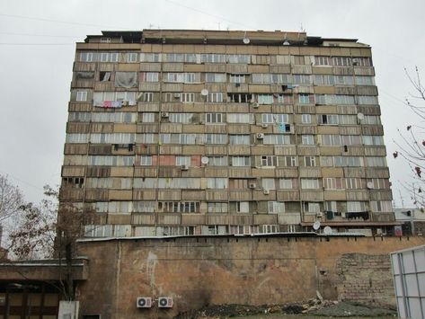 Soviet era apartment Block Russia Run Down Apartment Building, Slavic Childhood, Dilapidated Buildings, Run Down Apartment, Doomer Aesthetic, Apartment Block, Brutalism Architecture, Style Apartment, Camera Obscura