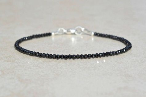 #jewelry #bracelets #beadedbracelets #etsy #etsyshop #silver Brass Jewellery Handmade, Black Spinel Bracelet, Stack Bracelet, Womens Bracelet, Bracelet Stacking, Bracelet Dainty, Gemstone Beaded Bracelets, Bracelet Beaded, Fine Jewelry Bracelets