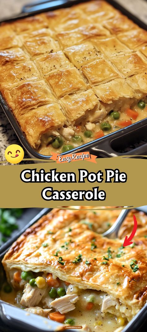 Chicken Pot Pie Casserole brings the classic pot pie flavors in an easier casserole form. Tender chunks of chicken, mixed vegetables, and a creamy sauce are topped with a layer of flaky biscuits. This heartwarming dish is the perfect comfort food for chilly evenings or any time you need a cozy meal. #ChickenPotPie #CasseroleDinner #ComfortFood Healthy Chicken Pot Pie Casserole, Healthy Chicken Pot Pie, Chilli Chicken Recipe, Casserole Recipes For Dinner, Easy Healthy Chicken, Star Now, Chicken Recipes Boneless, Casserole Chicken, Pot Pie Casserole