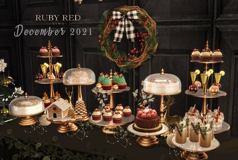 Sims4 Cars, Princess Interior, Dessert Set, Casas The Sims 4, The Sims 4 Download, Sims 4 Cc Furniture, Red Velvet Cupcakes, Christmas Cocktails, Sims 4 Build