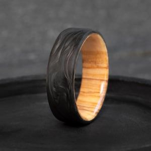 Carbon Fiber Ring, Modern Mens Rings, Wood Engagement Ring, Partner Rings, Carbon Fiber Rings, Wood Wedding Band, Friendship Ring, Wedding List, Friendship Rings