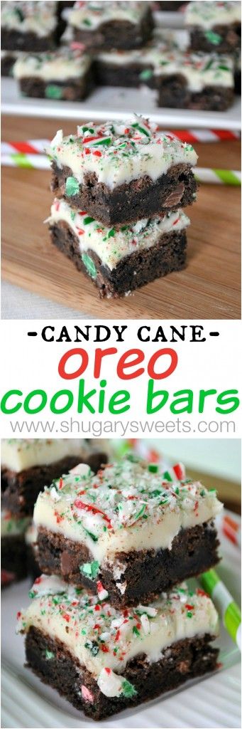 Candy Cane Oreo Cookie Bars: made with #holiday #oreos and a white chocolate fudge with crushed candy canes! #christmas Oreo Cookie Bars, Oreo Cookie Bar, White Chocolate Fudge, Desserts Cookies, Shugary Sweets, Desserts Christmas, Cookies Bars, Quotes Christmas, Oreo Cookie