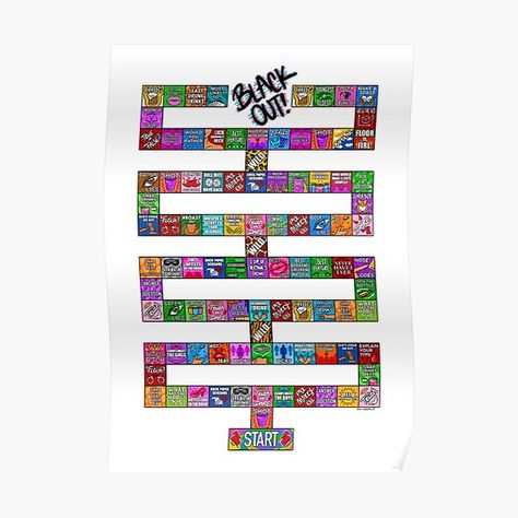 "Black Out Drinking Game" Poster by Remicreations | Redbubble Black Out Game, Game Black, Drinking Games, Up Game, Game Night, 21st Birthday, Sweet 16, Sale Poster, Themed Cakes