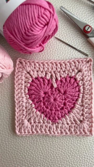 Oh Me Oh My Crochet on Instagram: "🩷NEW TUTORIAL!🩷 The Heart Granny Square tutorial is now up on YouTube - linked in our bio 🔗 What would you make with these squares? 😍 #crochet #crochettutorial #crochetgrannysquare #grannysquare #heartgrannysquare #crochetheart #crochetvalentine #crochetlove #crochetaddict #crochetersofinstagram #yarn #yarnlove #yarnaddict #handmade #imadethis #ohmeohmycrochet" Crochet Blanket Patterns Easy Granny Square, Granny Square Creations, Crochet Granny Heart Square, Cute Granny Square Crochet, Granny Square Heart Pattern, Heart Granny Square Pattern Free, How To Crochet Heart Granny Square, Heart Granny Square Tutorial, Big Heart Granny Square