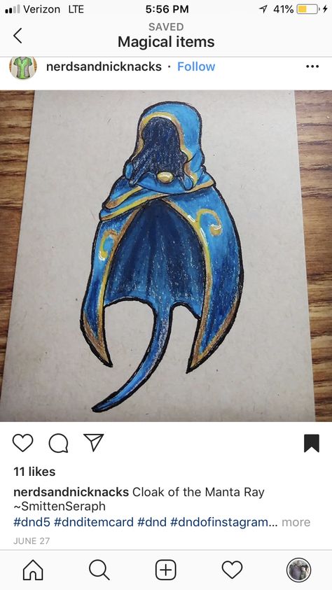 Cloak Of The Manta Ray, Dnd 5, Manta Ray, Cloak, Dungeons And Dragons, Disney Characters, Disney, Fictional Characters, Art