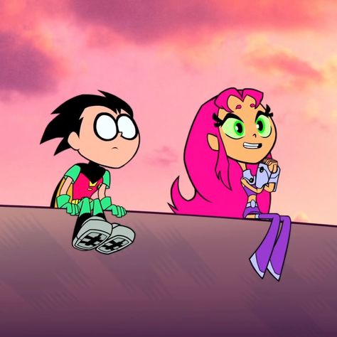 Robin And Starfire Matching Pfps, Star Fire And Robin Matching Pfp, Robin And Starfire Matching Icons, Robin X Starfire Fanart, Starfire And Robin Matching Pfp, Robin Y Starfire, Star Fire And Robin, Robin X Starfire, Teen Titans Go Starfire