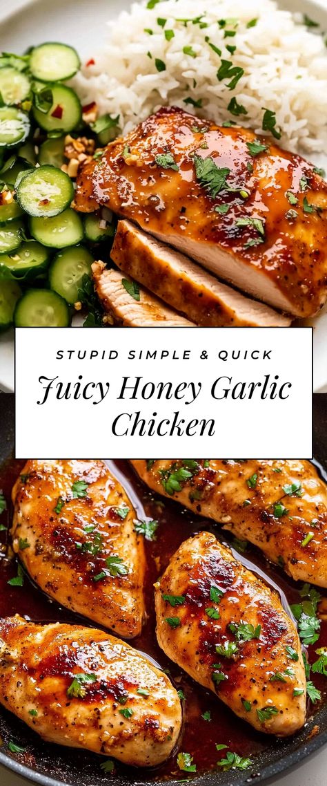 Image for Juicy Honey Garlic Chicken Yummy Healthy Chicken Recipes, Best Honey Garlic Chicken, Honey Lemon Chicken Recipe, Honey Garlic Chicken Oven, Hot Honey Garlic Chicken, Honey Garlic Chicken Breast, Garlic Honey Chicken, Slow Cooker Honey Garlic Chicken, Baked Honey Garlic Chicken