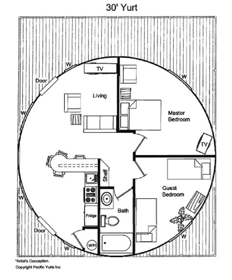 Yurt Floor Plans, Yurt Interior Floor Plans, 30ft Yurt Floor Plans, 30 Ft Yurt Floor Plans, 16 Ft Yurt Interior, Grain Bin House, Yurt Floor Plans 30', Round House Plans, Yurt Home