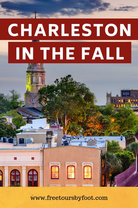 Everything you need to know about visiting Charleston in the fall. #freetoursbyfoot #charlestonsc #falltravelguide #thingstodointhefall Charleston Sc In The Fall, Charleston In October, Charleston In The Fall, Charleston Itinerary, Charleston Travel Guide, Big Red Barn, Charleston Travel, Fall Getaways, Fall Events