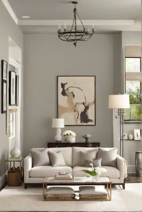 living room design, interior painting, wall color ideas, home decor design Light Grey Walls Living Room Decor, Laundry Room Wall Paint, Color Living Room Walls, Gray Living Room Walls, Room Wall Paint, Repose Gray Sherwin Williams, Worldly Gray, Paint Guide, Grey Walls Living Room