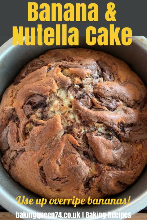 Nutella Banana Cake, Banana Nutella Cake, Banana Nutella Recipes, Nutella Cake Recipes, Banana Cake Recipes, Banana And Nutella Cake, Autumn Cakes, Nutella Recipes Cake, Cake With Nutella