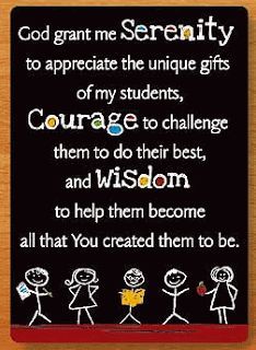 God grant me the Serenity to appreciate the unique gifts of my students, Courage to challenge them to do their best, and Wisdom to help them become all that You created them to be. Special Education Quotes, Teacher Prayer, Teacher Images, Teaching Quotes, Classroom Quotes, Teaching Inspiration, Teacher Inspiration, Serenity Prayer, Education Quotes For Teachers