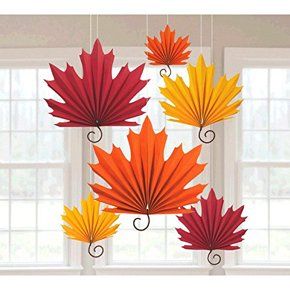 Paper Fan Decorations, Autumn Paper, Fan Decoration, Colors Of Fall, Leaf Ornament, Thanksgiving Party, Autumn Crafts, Paper Fans, School Decorations