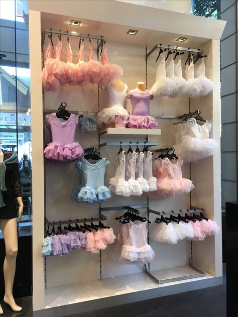 Dance Retail Store, Dance Store Ideas, Dance Studio Ideas, Dance Studio Lobby, Botique Interiors, Kids Clothing Store Design, Ballet Shop, Dance Studio Design, Dance Studio Decor