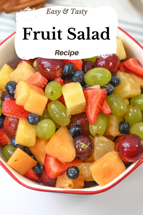 Fruit Salad Fruit Mix Salad, Make Ahead Fruit Salad For A Crowd, Lettuce Salad With Fruit, Fresh Fruit Salad Recipe Simple, Christmas Morning Fruit Salad, Chopped Fruit Salad, How To Make Fruit Salad, Easy Fruit Salad Recipes Simple, Fruit Salad With Orange Juice