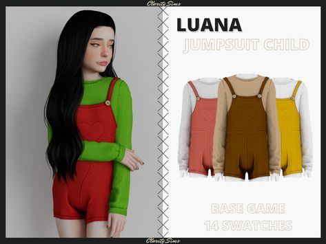 Clarity Sims, Sims 4 Cc Kids Clothing, Cc Clothes, Sims 4 Children, Sims 4 Expansions, Sims 4 Teen, Jumpsuit For Kids, Sims 4 Cas, Sims 4 Build