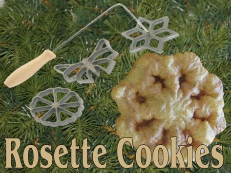 Rosettes Cookie Recipe, How To Make Rosettes, Rosette Cookies, Cookies For Christmas, Batter Recipe, Small Cakes, Apple Fritters, Dough Balls, Small Cake