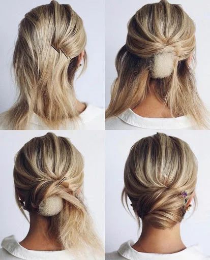 Hairstyles for Bridesmaids - Step by Step Wedding Hairstyles Tutorial, Hair Upstyles, Bridal Hair Updo, Up Dos For Medium Hair, Hair Bridesmaid, Updos For Medium Length Hair, Short Wedding Hair, Bridesmaid Hairstyles, Bridesmaid Hair Updo