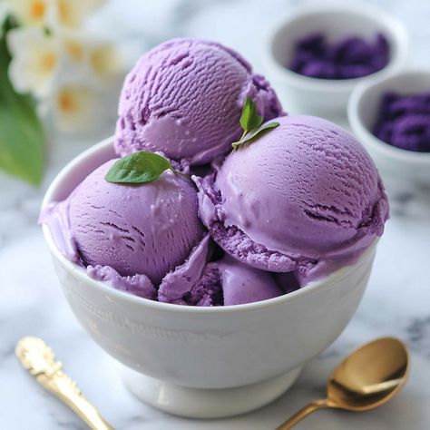 🍠🍦 Indulge in a scoop of our creamy Ube Macapuno Ice Cream! A purple treat you can't resist! 💜🍨 #UbeLovers Ube Macapuno Ice Cream Ingredients: Ube halaya (1 cup) Heavy cream (2 cups) Sweetened condensed milk (1 can) Macapuno (1/2 cup, shredded) Ube extract (1 tsp, optional) Instructions: Whip heavy cream until stiff peaks form. Fold in condensed milk, ube halaya, and ube extract. Mix in macapuno. Freeze until firm. 🍨💜 Treat yourself to this vibrant and luscious dessert! Perfect for a swee... Ube Extract, Purple Ice Cream, Ube Halaya, Ube Ice Cream, Chicken Salad Recipe Easy, Instagram Recipes, Ice Cream Ingredients, Halo Halo, Trending Recipes