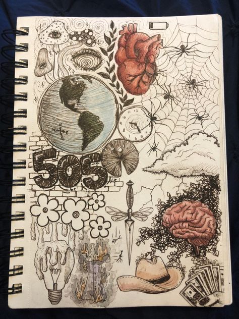 Chaotic Doodles, Chaotic Sketchbook, Chaotic Drawing, Sketchbook Inspo, Mini Canvas Art, Mini Canvas, Art Drawings Sketches, Drawing Inspiration, Drawing Sketches